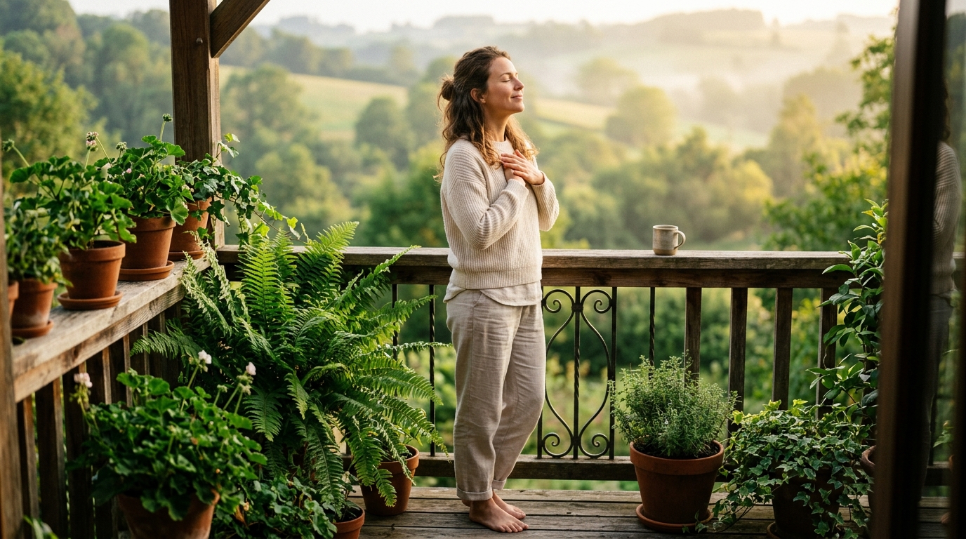 Photorealistic editorial photograph representing Easy Ways to Incorporate Mindfulness Into Your Daily Routine
