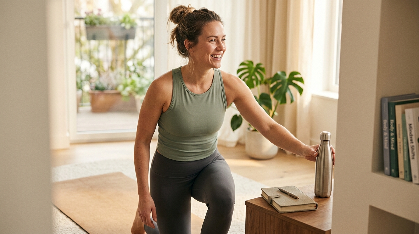 Photorealistic editorial photograph representing How to Cultivate a Growth Mindset for Health and Fitness