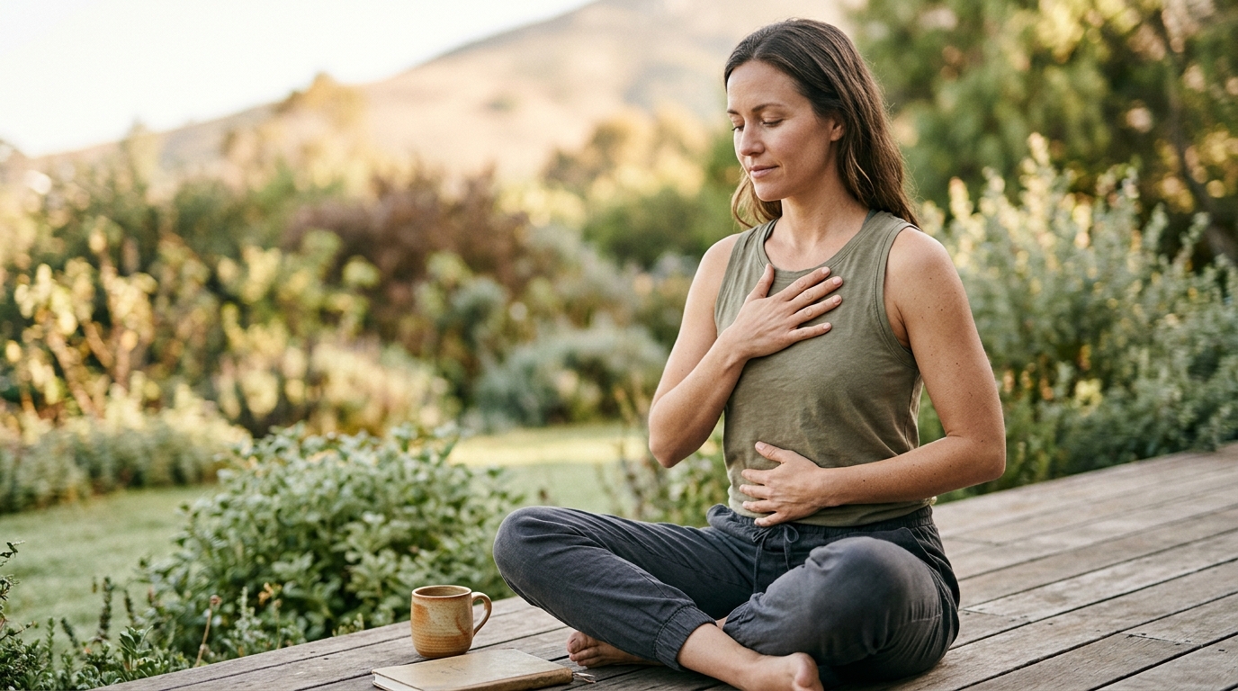 Photorealistic editorial photograph representing The Importance of Listening to Your Body's Signals