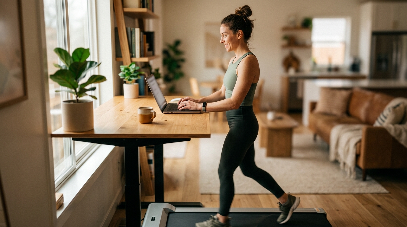 Photorealistic editorial photograph representing How to Stay Active When You Have Limited Time