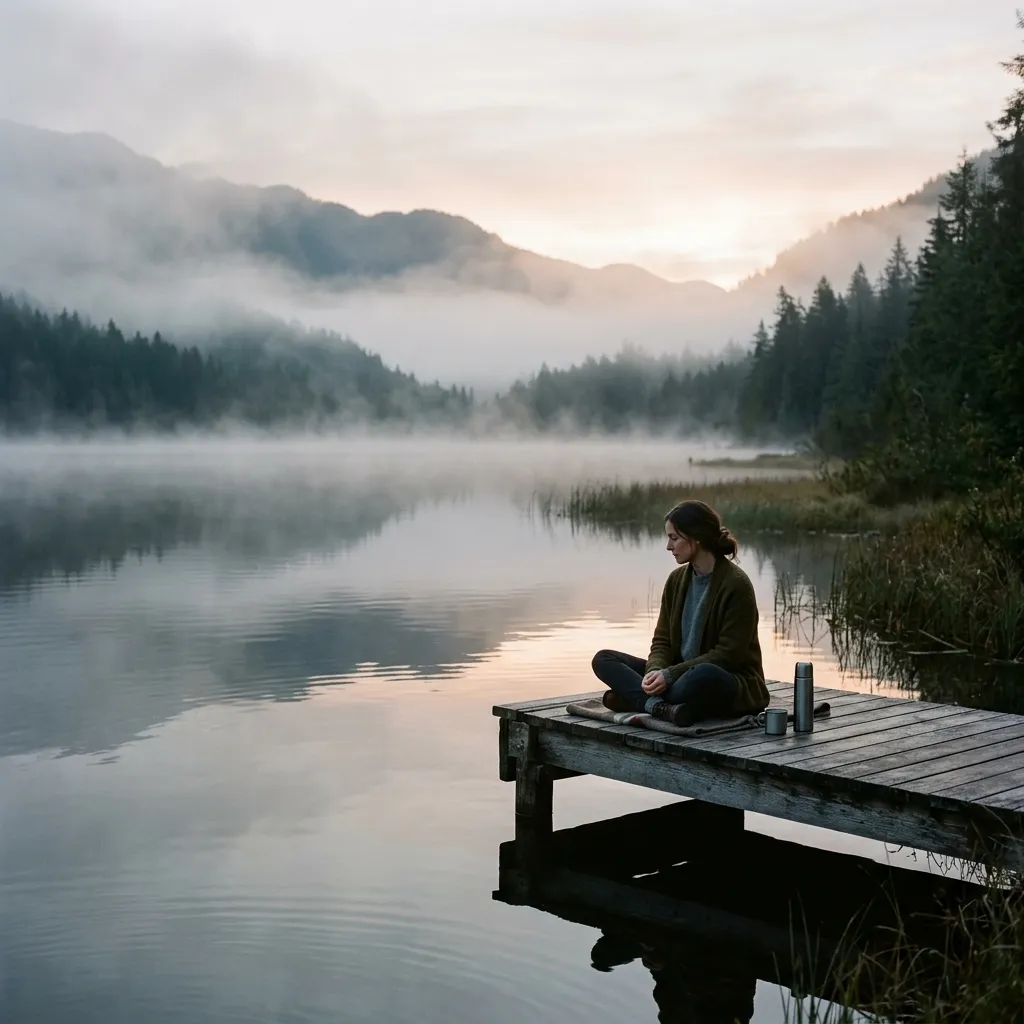 A tranquil outdoor fishing scene promoting mental relaxation