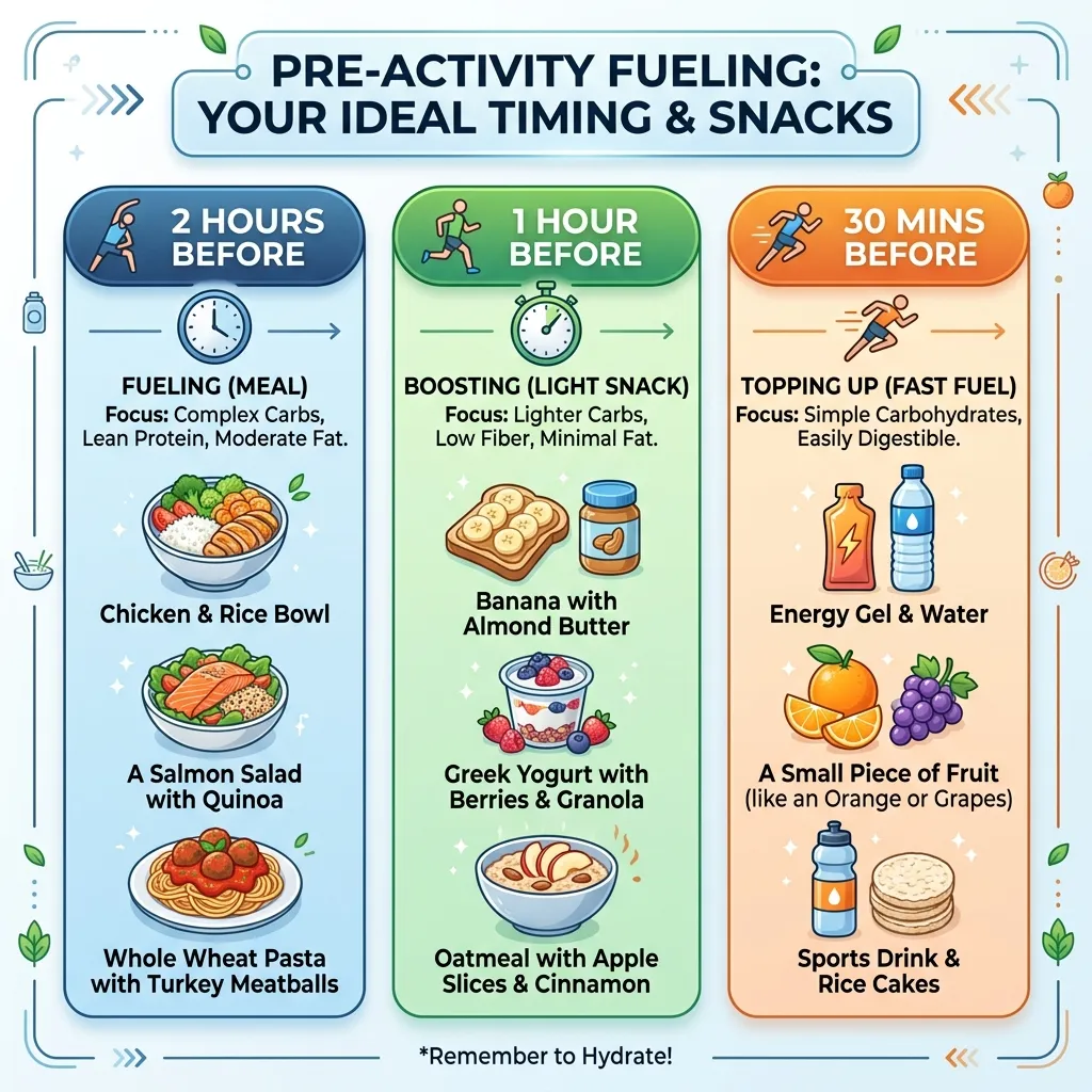 Pre-Activity Fueling Timing and Ideal Snacks