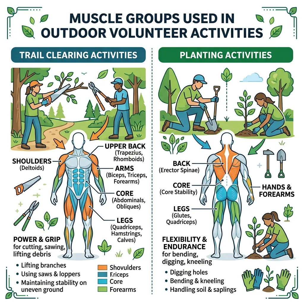 Muscle Groups Used in Outdoor Volunteer Activities