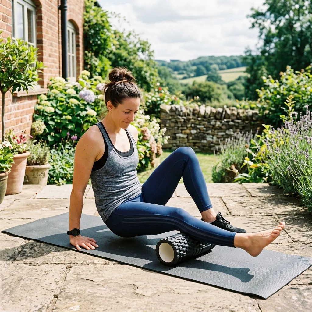 Foam Rolling Calf Muscle Active Recovery