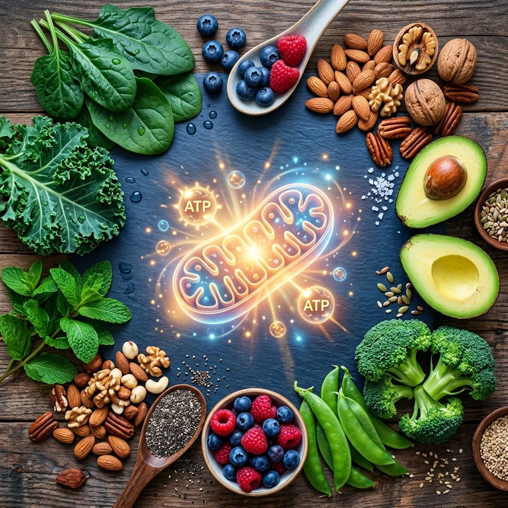 Colorful array of nutrient-rich foods supporting metabolic health and energy.