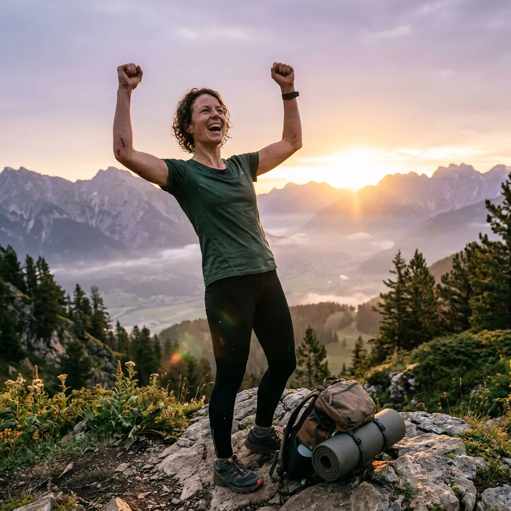 Person completing an intense outdoor workout at sunrise representing a major health transformation