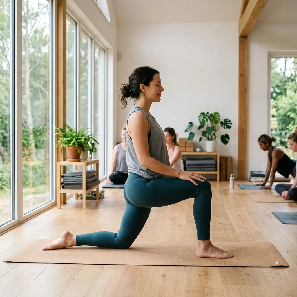 A person doing yoga in a studio