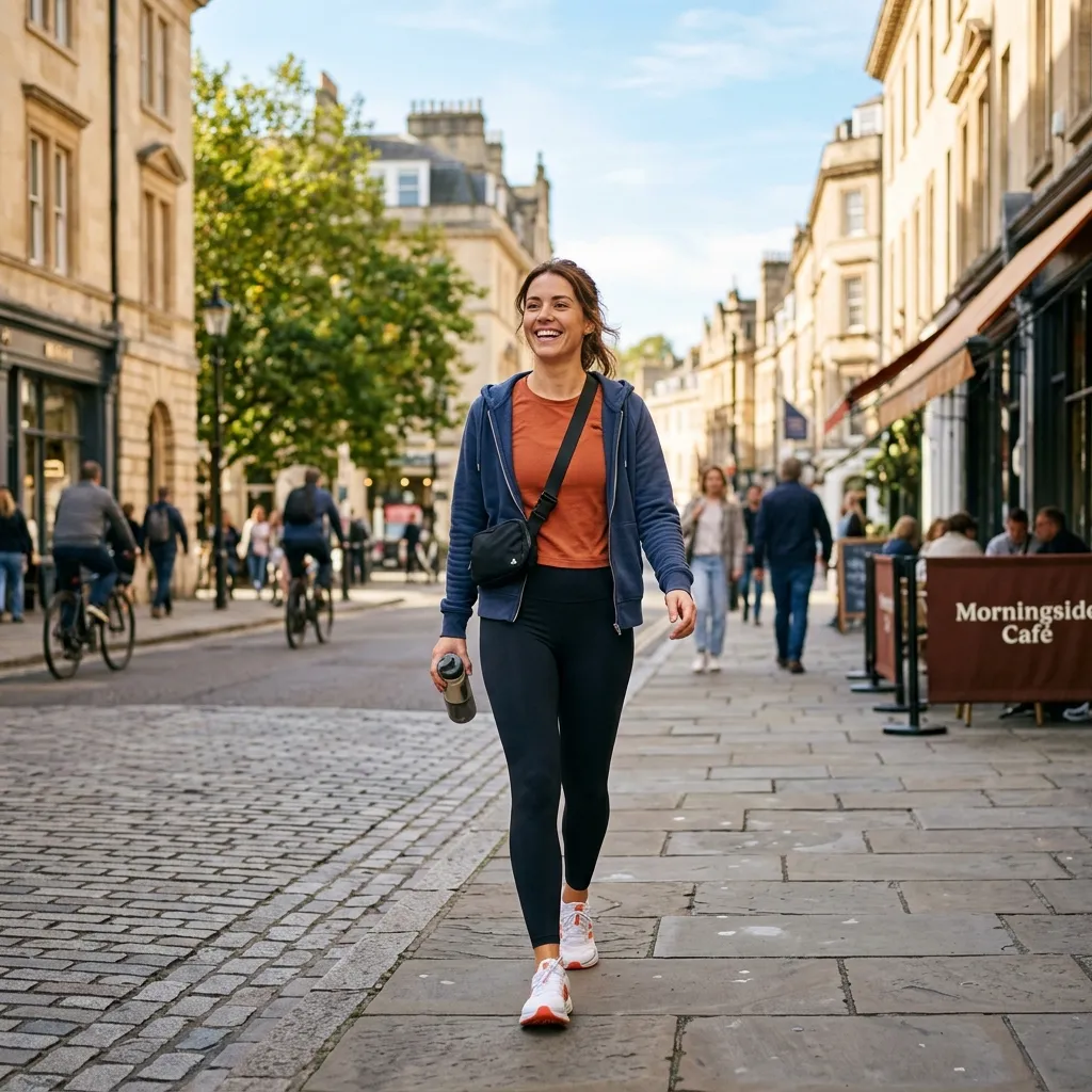 Confident person walking outdoors representing a positive health and lifestyle transformation