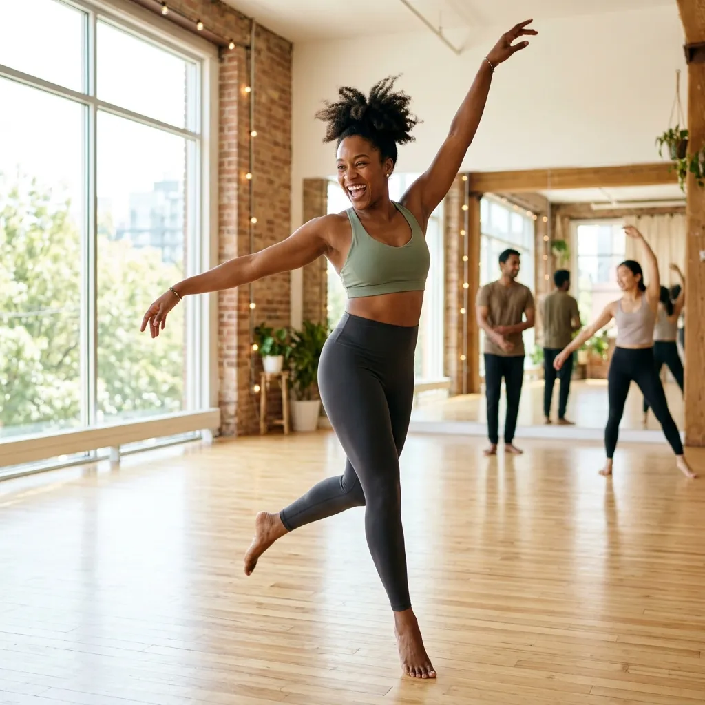 A person dancing in a studio
