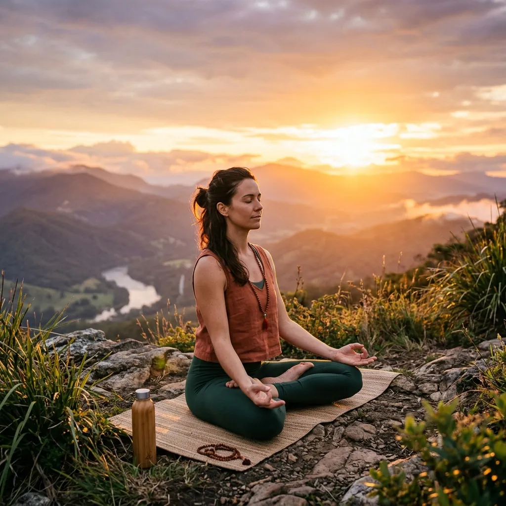 Person meditating in nature to symbolize holistic well-being.