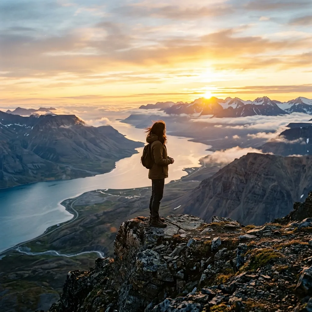 Person contemplating nature at sunrise to find purpose.