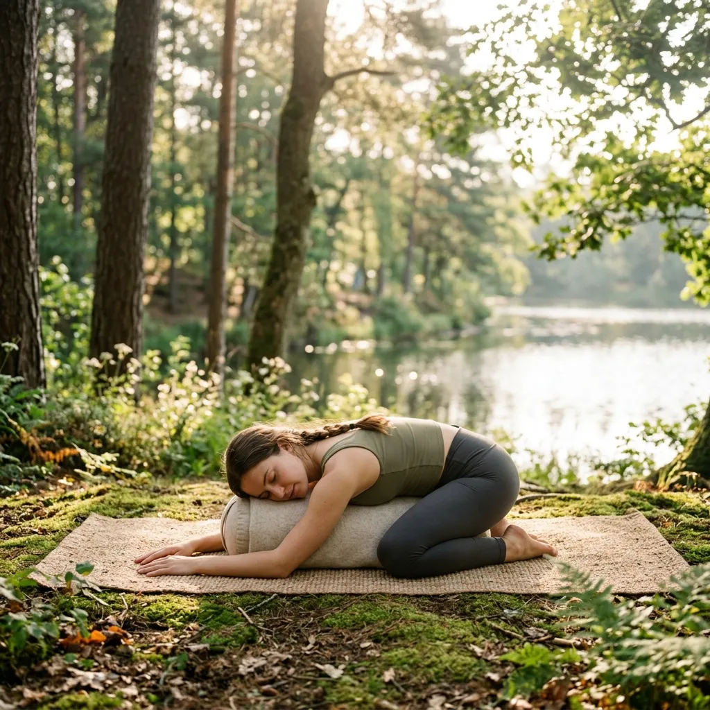 Person practicing restorative yoga for mental clarity.