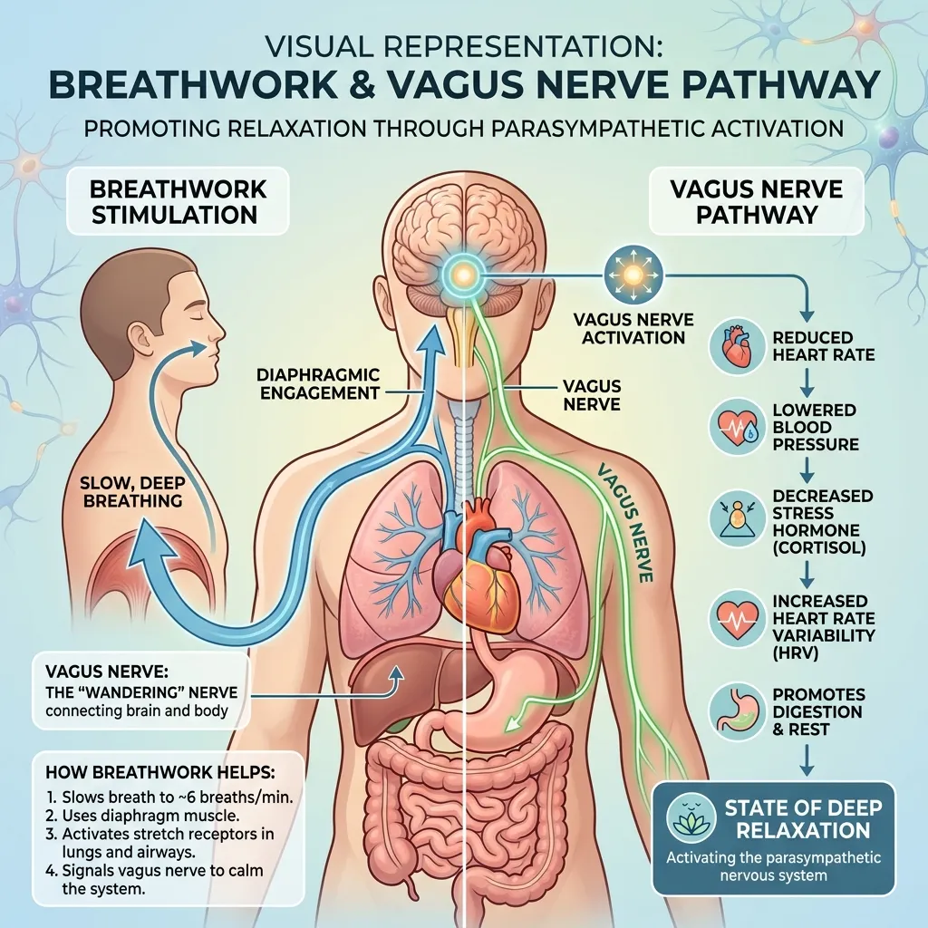 Vagus Nerve Stimulation and Breathwork Diagram